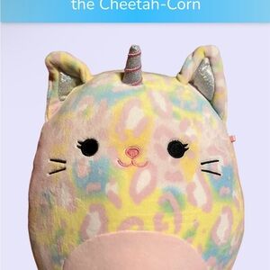 Squishmallows Pastel Cheetah-Corn Plush - Pink, Yellow, Blue, Purple